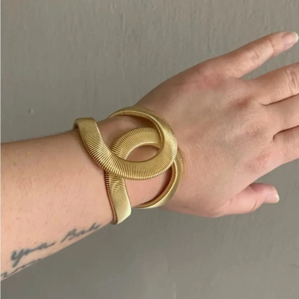 Fashion Designer Jewelry Elegent Alloy Wide Spring Cuff Bracelet Bangles - Picture 7 of 7